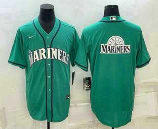 Men%27s Seattle Mariners Big Logo Green Stitched MLB Cool Base Nike Jersey->seattle mariners->MLB Jersey